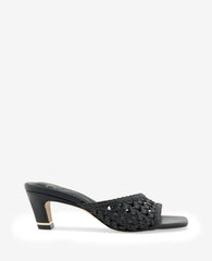 Arita Woven Leather Open Toe Heel