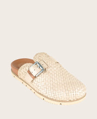 GENTLE SOULS - Brantley Buckle Woven Leather Mule