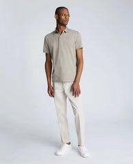 Knit Two-Toned Button Polo