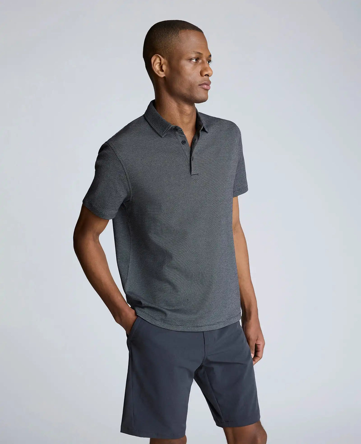 Knit Two-Toned Button Polo