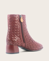 GENTLE SOULS - Elodie Leather Woven Side Zip Boot