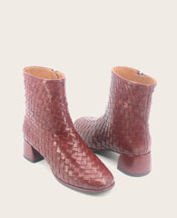 GENTLE SOULS - Elodie Leather Woven Side Zip Boot