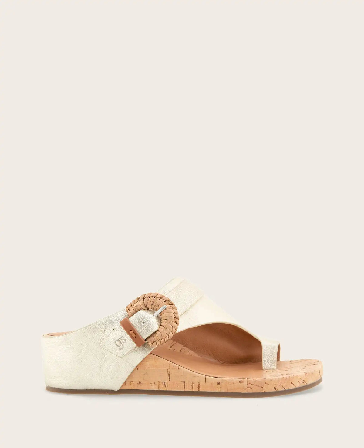 GENTLE SOULS - Galina Leather Toe Ring Buckle Wedge Sandal