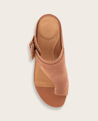 GENTLE SOULS - Galina Suede Toe Ring Buckle Wedge Sandal