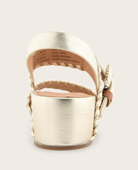 GENTLE SOULS - Gayle Metallic Two Band Whip Stitch Wedge Sandal