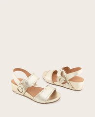 GENTLE SOULS - Gayle Metallic Two Band Whip Stitch Wedge Sandal