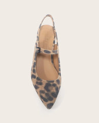 GENTLE SOULS - Gladys Leopard Suede Ankle Strap Slingback