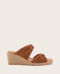 GENTLE SOULS - Gracious Suede Rouched Espadrille Wedge
