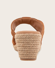 GENTLE SOULS - Gracious Suede Rouched Espadrille Wedge