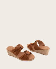 GENTLE SOULS - Gracious Suede Rouched Espadrille Wedge