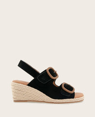 GENTLE SOULS - Greca Suede Two Band Buckle Wedge