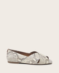 GENTLE SOULS - Whoebe Snake Embossed Criss-Cross Open Toe Flat
