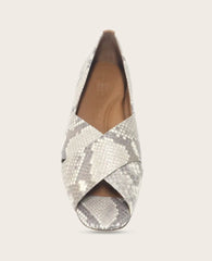 GENTLE SOULS - Whoebe Snake Embossed Criss-Cross Open Toe Flat