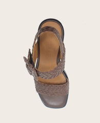 GENTLE SOULS - Madylyn Woven Leather Heel Sandal
