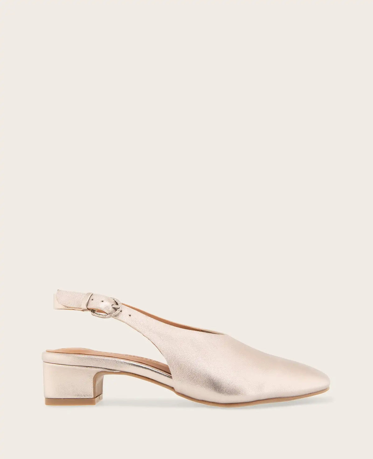 GENTLE SOULS - Kellis Metallic Stretch Leather Slingback Heel