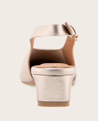 GENTLE SOULS - Kellis Metallic Stretch Leather Slingback Heel