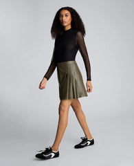 Jodie Mock Neck Mixed Media Dress