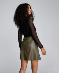 Jodie Mock Neck Mixed Media Dress