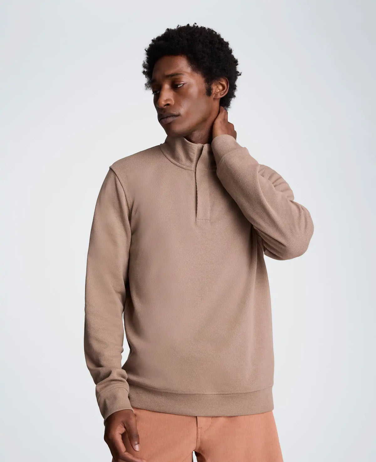 Hidden Placket Quarter Zip Sweater