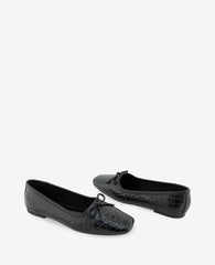 Carriah Embossed Croco Bow Tie Ballet Flat