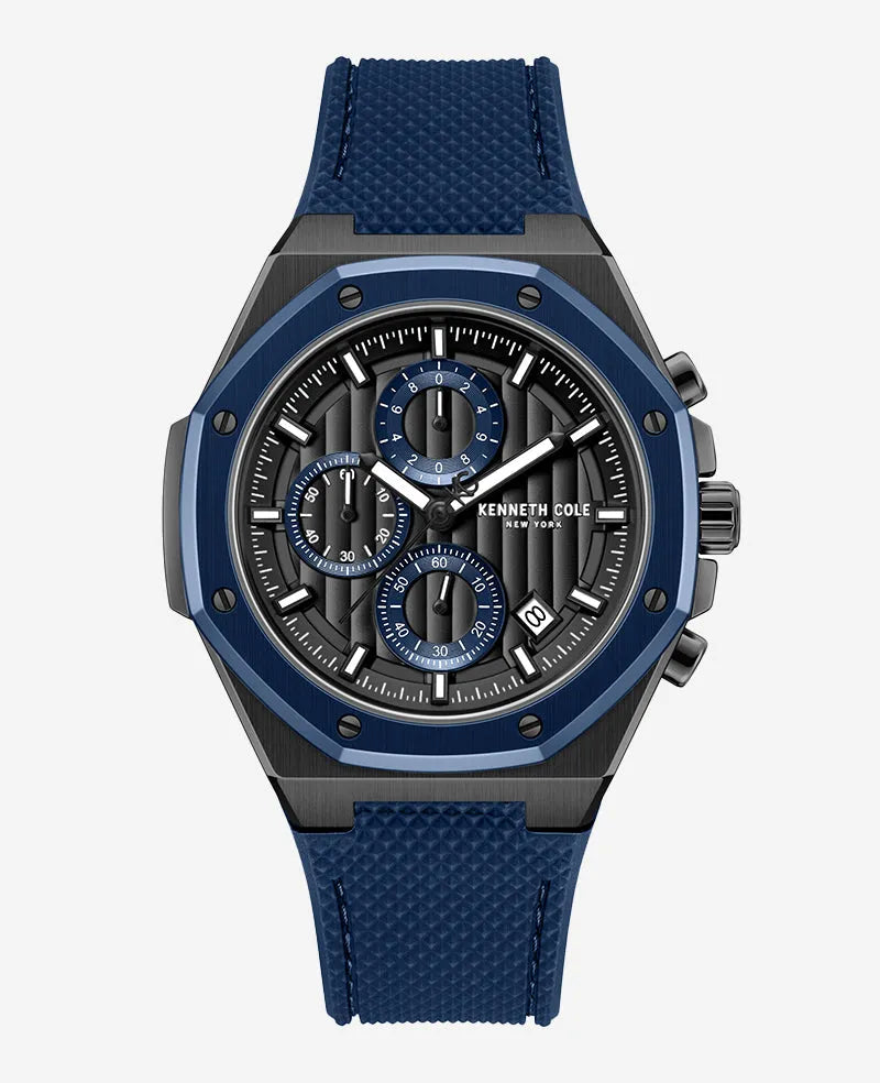 Dress Sport Chronograph Two-Tone Silicone Strap Watch