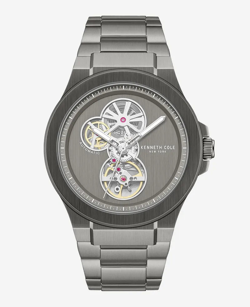 Automatic Gun Metal Stainless Steel Bracelet Watch