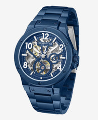 Skeleton Automatic Blue-IP Stainless Steel Bracelet Watch