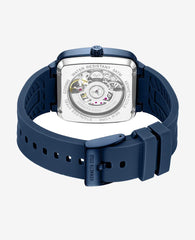 Skeleton Automatic Blue Silicone Strap Watch