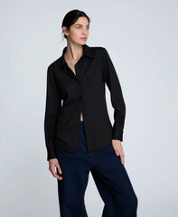 Knit Button Front Long Sleeve Shirt