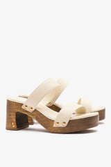 Larroudé x Kenneth Cole: Sandal Ivory Leather