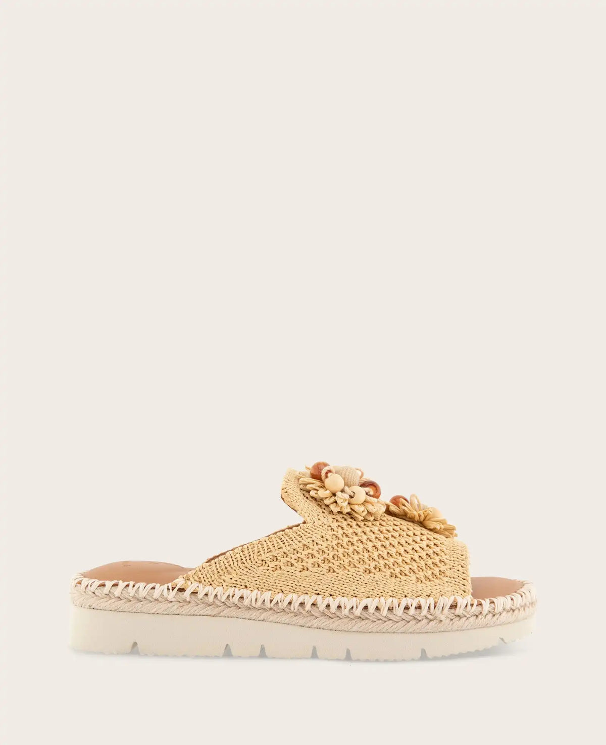 GENTLE SOULS - Leilani Flower Knit Platform Slip On Sandal