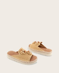 GENTLE SOULS - Leilani Flower Knit Platform Slip On Sandal