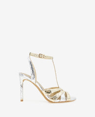 Liona Metallic Embossed Snake Heel