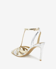 Liona Metallic Embossed Snake Heel