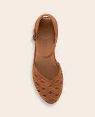 GENTLE SOULS - Loren Suede Perforated Peep-Toe Sandal