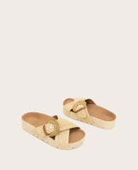 GENTLE SOULS - Louisa X Band Raffia Platform Slip On