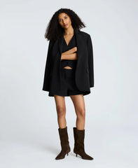 Luxe Twill Two Button Boyfriend Jacket