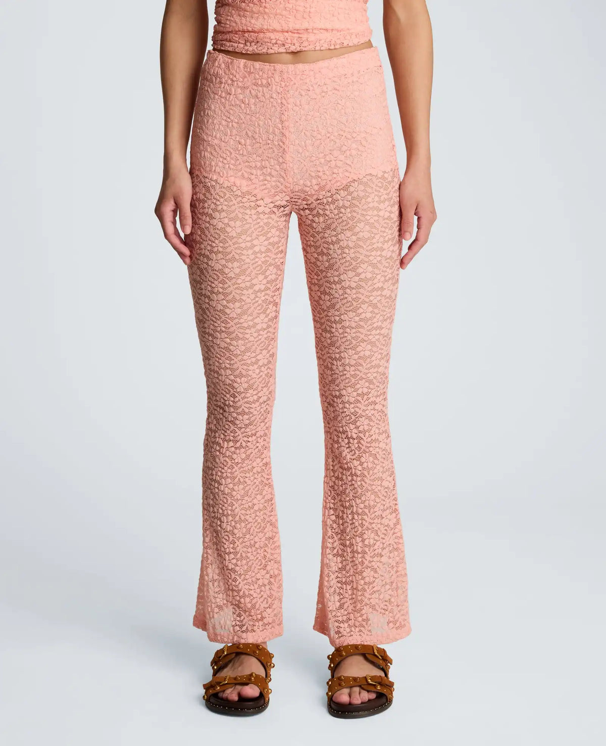 Stretch Lace Pull On Flare Pant with Inner Short
