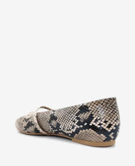 Magnolia Snakeskin Leather Ballet Flat