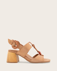 GENTLE SOULS - Miracle Embossed Stone Embellished Heeled Sandal