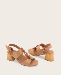 GENTLE SOULS - Miracle Embossed Stone Embellished Heeled Sandal