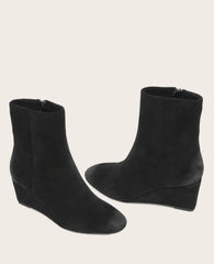 GENTLE SOULS - Nash Suede Side Zip Wedge Bootie
