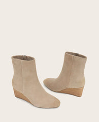 GENTLE SOULS - Nash Suede Side Zip Wedge Bootie