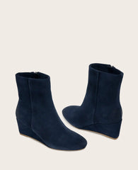 GENTLE SOULS - Nash Suede Side Zip Wedge Bootie