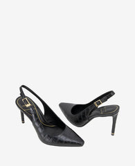 Quinnly Leather Croco Slingback Heel