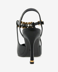 Romi Leather Hardware Ankle Slingback Heel