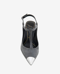Romi T-Strap Suede Slingback Heel