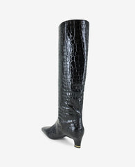 Rubia Croco Patent Tall Heel Boot