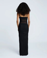 Rouched Mesh Maxi Dress