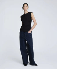 Sleeveless Side Rouched Knit Top